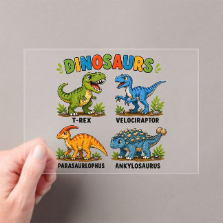 Dinosaurierarten Lernen für Kinder Acryleinladungen