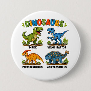Dinosaurierarten Lernen für Kinder Button