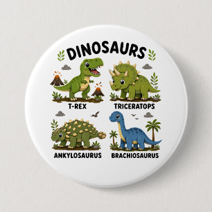 Dinosaurierarten Lernen für Kinder Button
