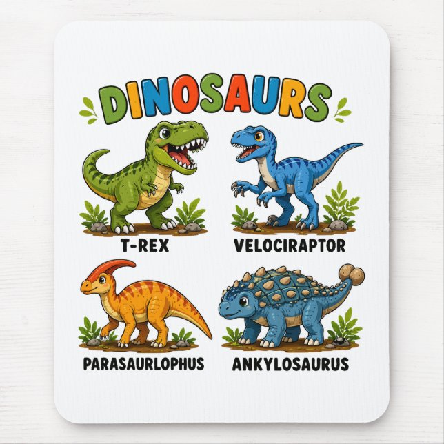 Dinosaurierarten Lernen für Kinder Mousepad (Vorne)