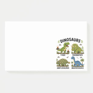 Dinosaurierarten Lernen für Kinder Post-it Klebezettel