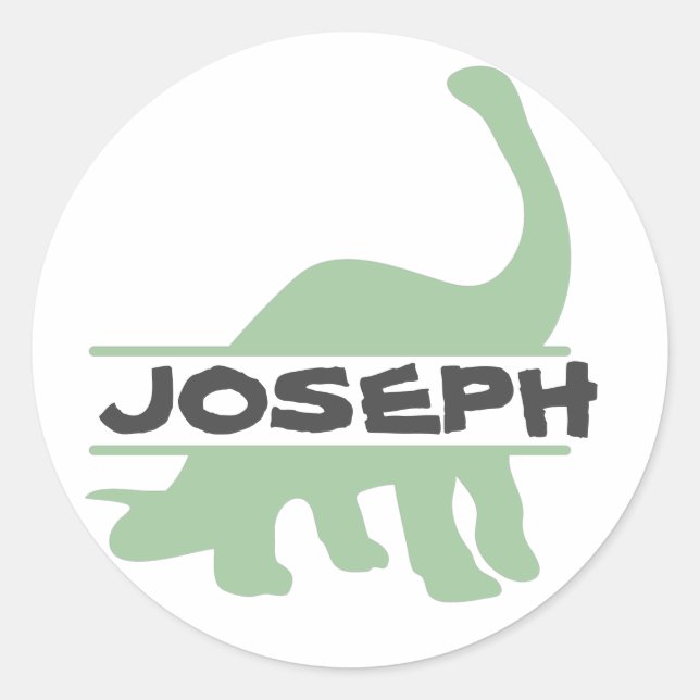 Dinosaurieraufkleber personalisiert mit Kindername Runder Aufkleber (Vorderseite)