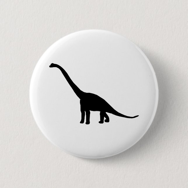 DinosaurierBrontosaurus Schwarzweiss Button (Vorderseite)