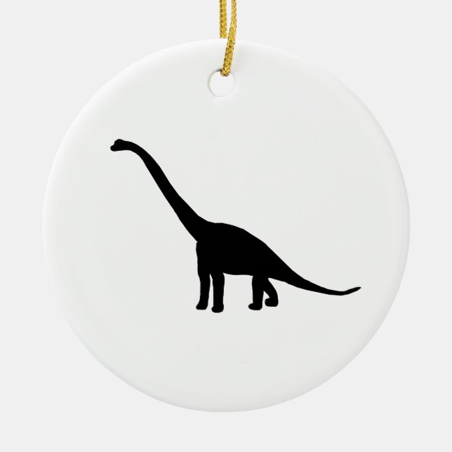 Dinosaurierbrontosaurus-Silhouette Keramikornament (Vorne)