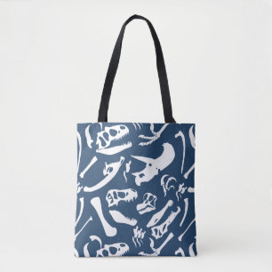 Dinosaurierknochen (blau) tasche
