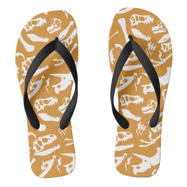 Dinosaurierknochen (Gold) Flip Flops (Fußbett)