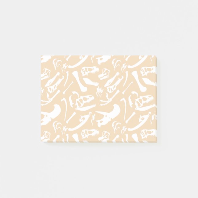 Dinosaurierknochen (Gold) Post-it Klebezettel (Vorderseite)