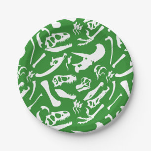 Dinosaurierknochen (grün) pappteller