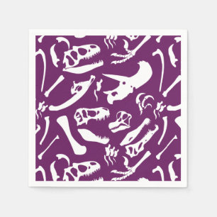 Dinosaurierknochen (Lila) Serviette