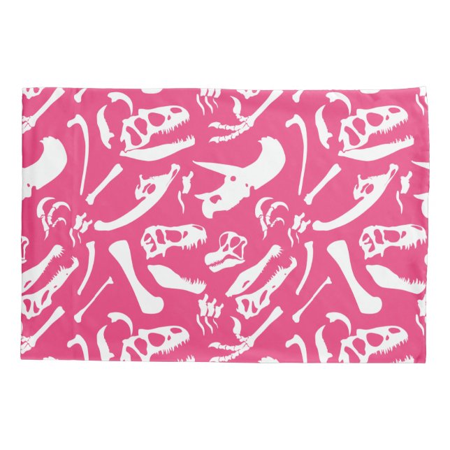 Dinosaurierknochen (rosa) kissenbezug (Rückseite)