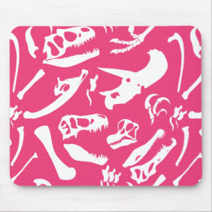 Dinosaurierknochen (rosa) mousepad