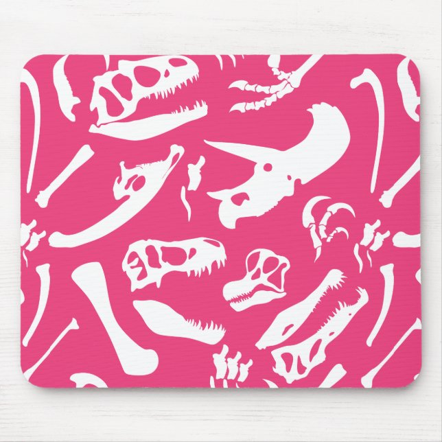 Dinosaurierknochen (rosa) mousepad (Vorne)