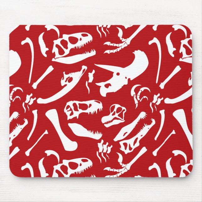 Dinosaurierknochen (rot) mousepad (Vorne)
