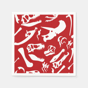 Dinosaurierknochen (rot) serviette
