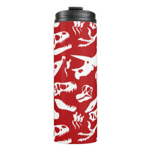 Dinosaurierknochen (rot) thermosbecher