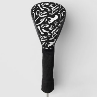 Dinosaurierknochen (schwarz und weiß) golf headcover