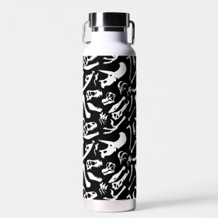 Dinosaurierknochen (schwarz und weiß) trinkflasche