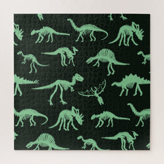 Dinosaurierknochen Vintage Silhouette Illustration (Vertikal)