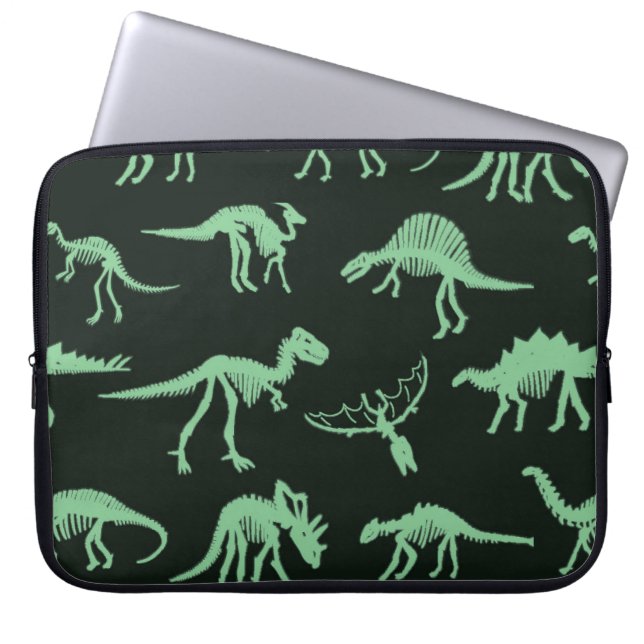 Dinosaurierknochen Vintage Silhouette Illustration Laptopschutzhülle (Vorderseite)