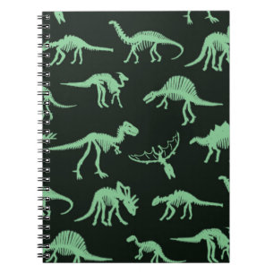 Dinosaurierknochen Vintage Silhouette Illustration Notizblock