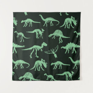 Dinosaurierknochen Vintage Silhouette Illustration Wandteppich