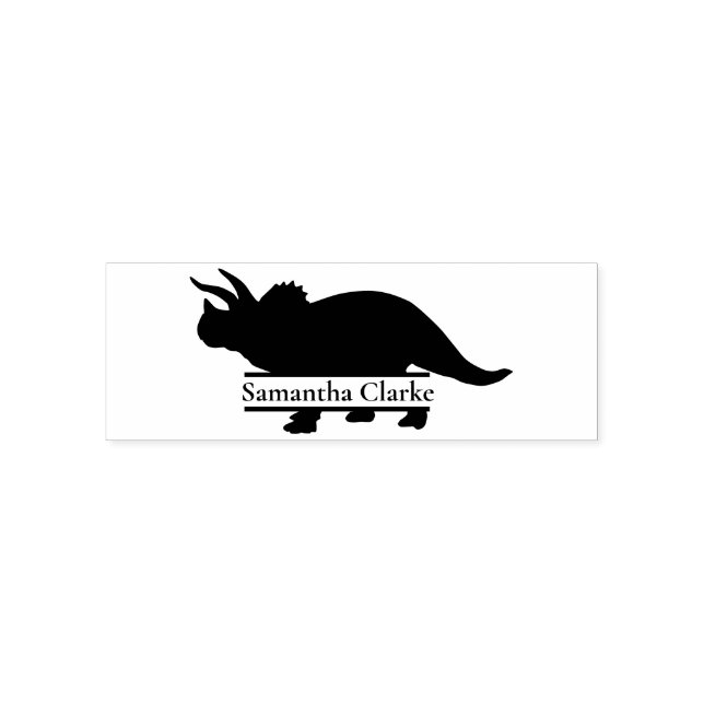 Dinosauriername Selbstfärbende Triceratops-Briefma Permastempel (Design)