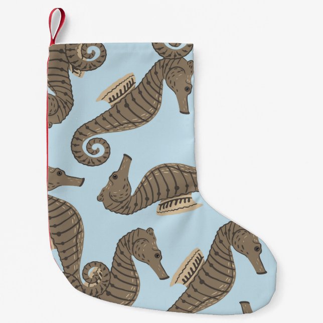 Dinosaurierskelett, grunge nahtloses Muster. Kleiner Weihnachtsstrumpf (Vorderseite)