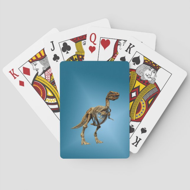 Dinosaurierskelett T. Rex Spielkarten (Rückseite)