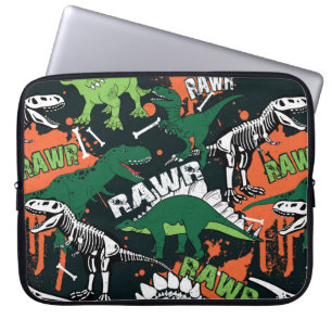 Dinosaurierskelett. Vintage Grunge Laptopschutzhülle
