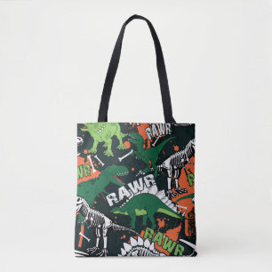 Dinosaurierskelett. Vintage Grunge Tasche