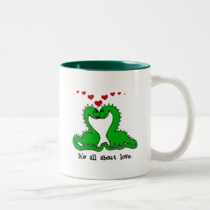 Dinosauriervalentine-Liebe-T-Shirts und Geschenke Zweifarbige Tasse