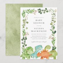 Dinosaurs Baby Shower Invitation