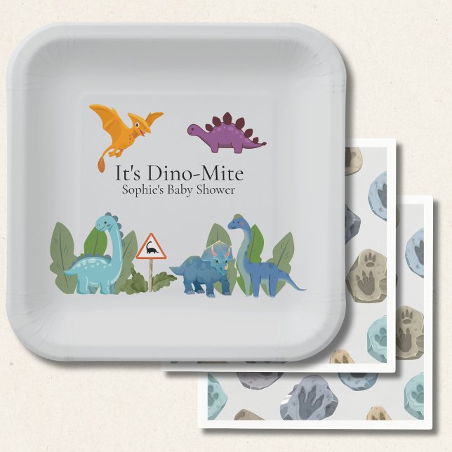 Dinosaurs Baby Shower Paper Plate Pappteller (Von Creator hochgeladen)