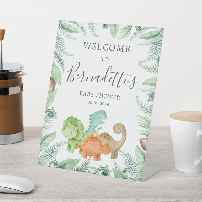 Dinosaurs Baby Shower Welcome Sockelschild (In SItu)
