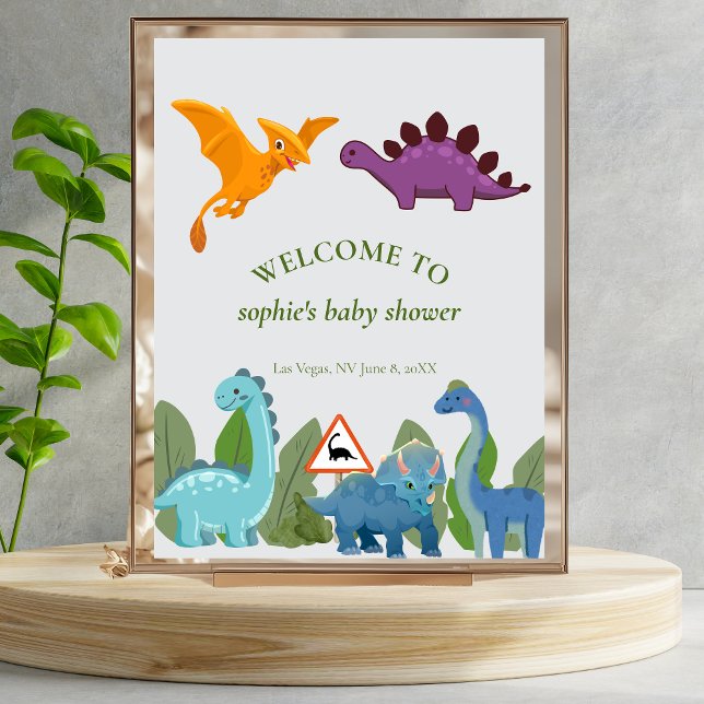 Dinosaurs Crossing, Pterodactyl, Welcome Sign Poster (Von Creator hochgeladen)