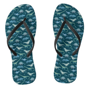 Dinosaurs Dark Pattern Flip Flops