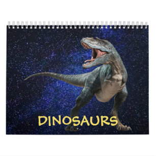 Dinosaurs Dark Shiny Sky Beautiful Wall Kalender