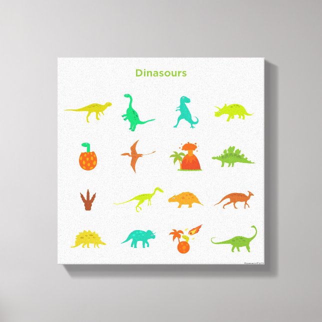 Dinosaurs Pattern Leinwanddruck (Vorderseite)