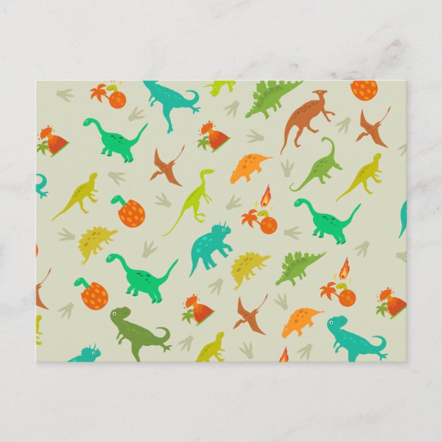 Dinosaurs Pattern Postkarte (Vorderseite)