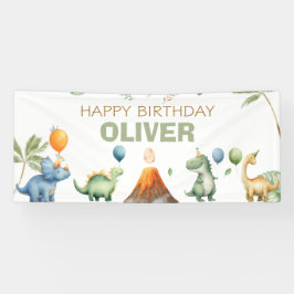 Dinosaurs T-Rex Boy Happy Birthday Banner