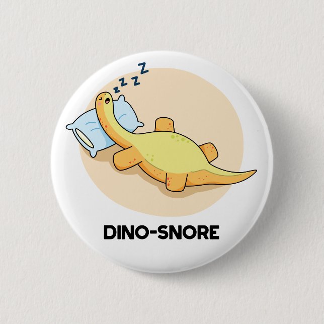 Dinosnore Funny Sleeping Dinosaurier Pun Button (Vorderseite)