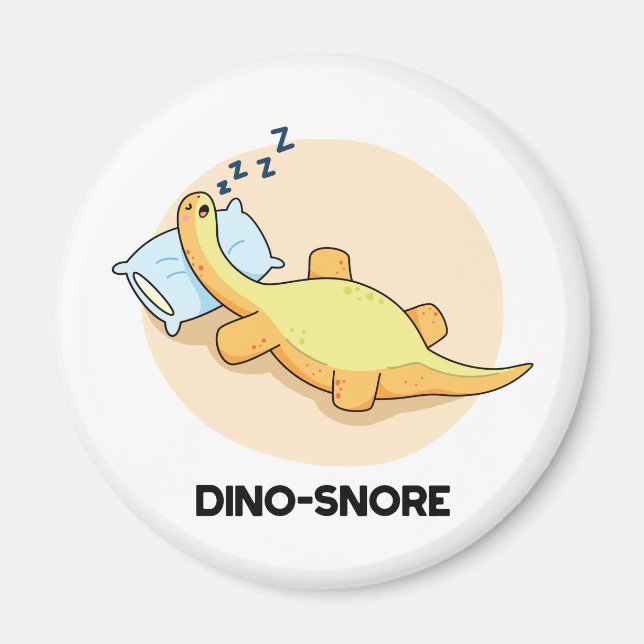 Dinosnore Funny Sleeping Dinosaurier Pun Magnet (Vorne)