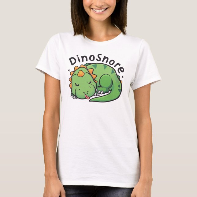 Dinosnore - Niedlicher Dinosaurier T-Shirt (Vorderseite)