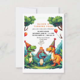 Dinosour Geburtstagsparty Einladungskarte