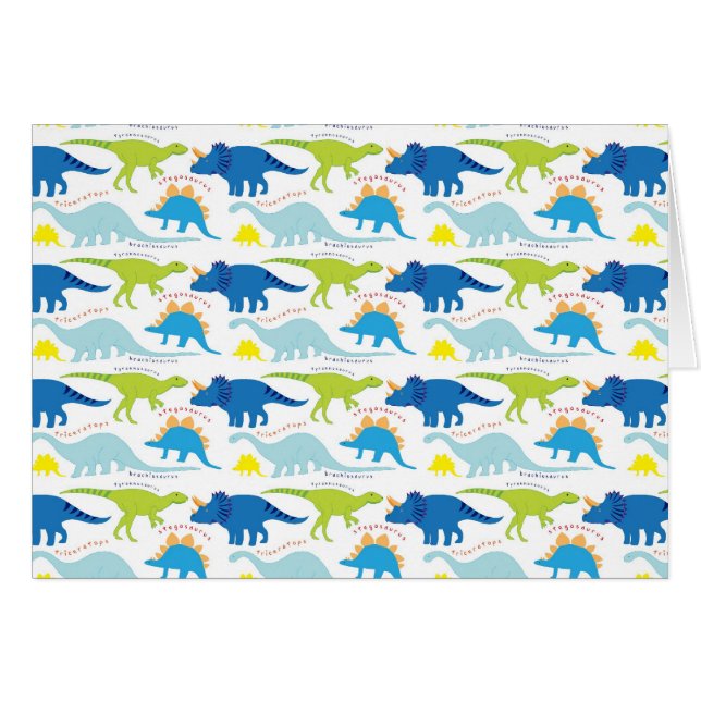 Dinosuar Designs Blue et vert Motif Dino Cadeaux (Devant horizontal)