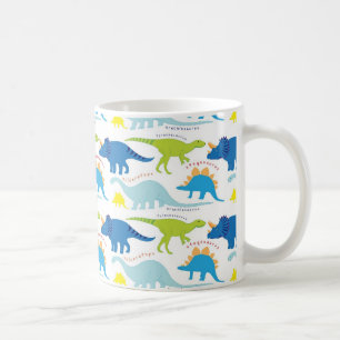 Dinosuar entwirft blaue und grüne Muster Dino Gesc Kaffeetasse