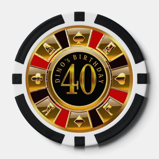 DinoVegas Casino Chip Rot & Schwarz (Vorderseite)