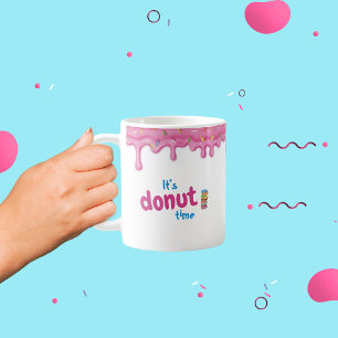 Dinuts Pink Frosting Sprinkts Drip Coffee Mug