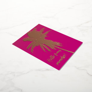 D'invitation À Feuilles D'aluminium Carte postale élégante Palm tree Travel