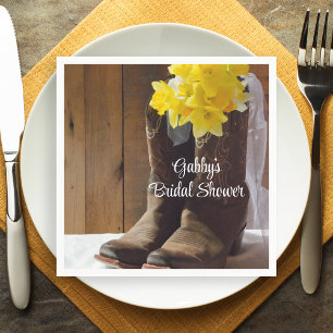 Dioden und Cowboy Boots Western Brautparty Serviette